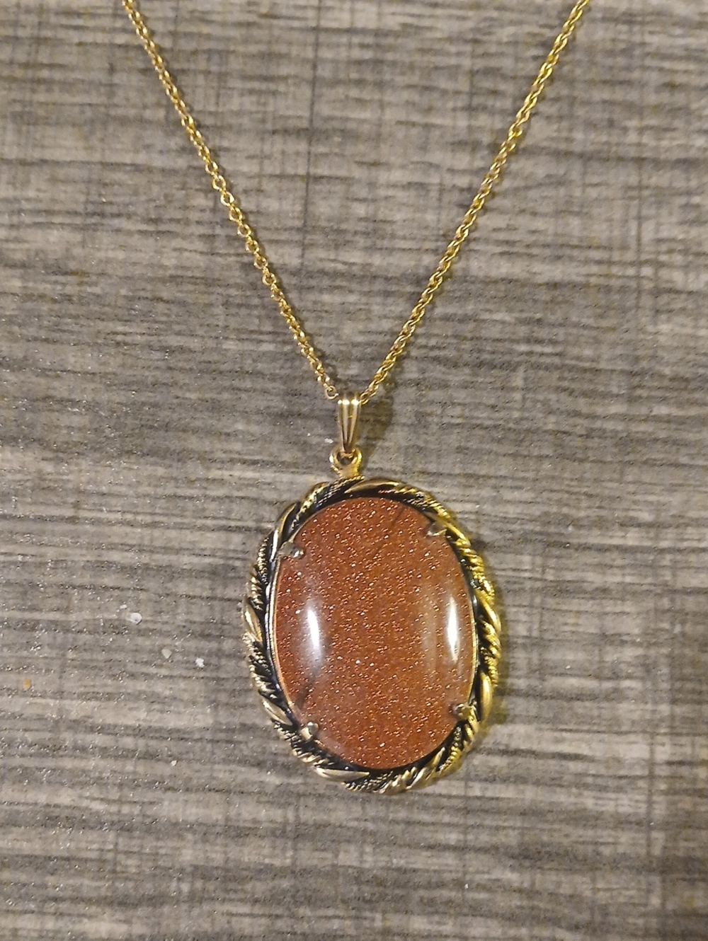 Vintage Golden Sandstone Golden Filled Necklace